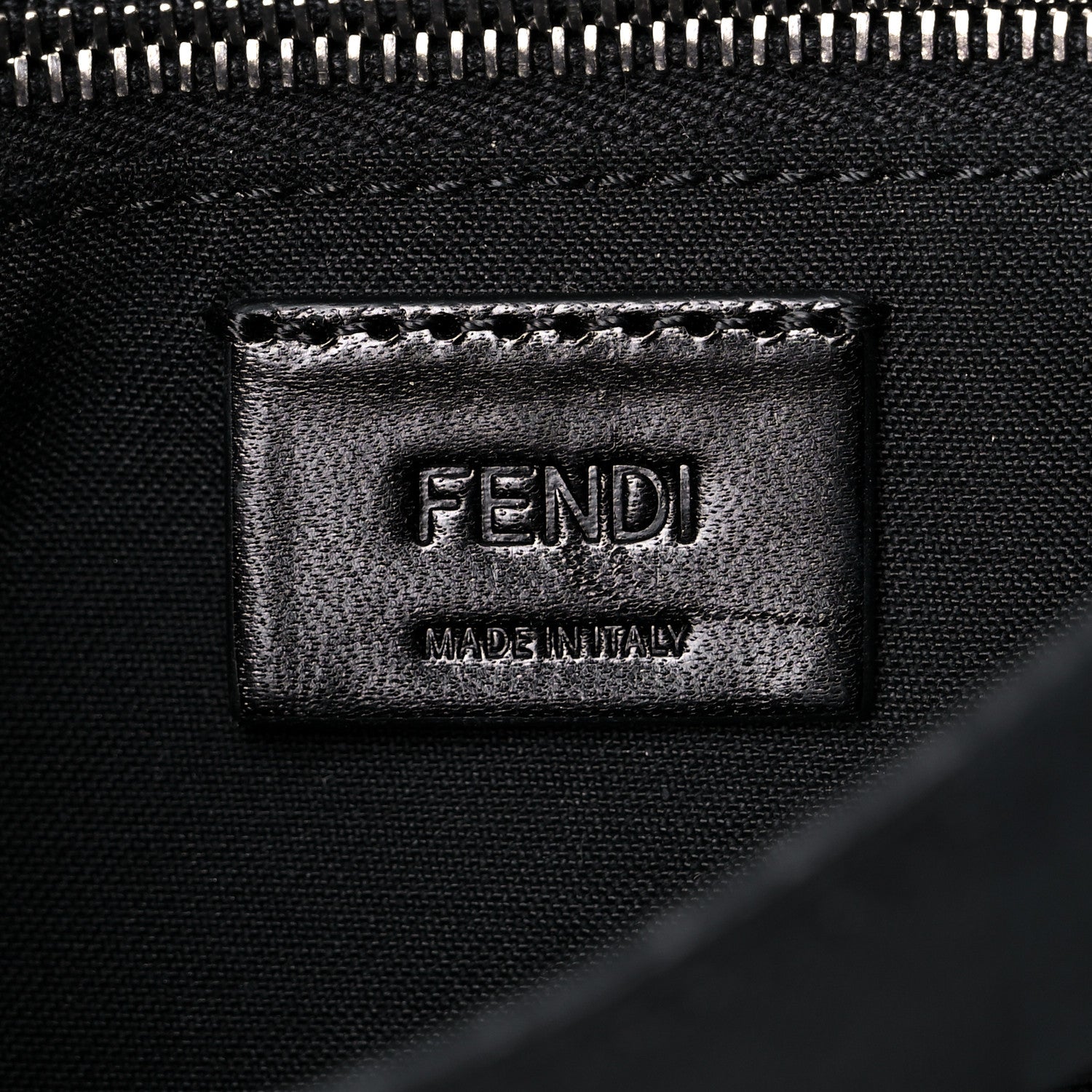 Fendi Recycled Nylon Vitello Grace Light Pequin Baguette Belt Pouch Black 6 of 9