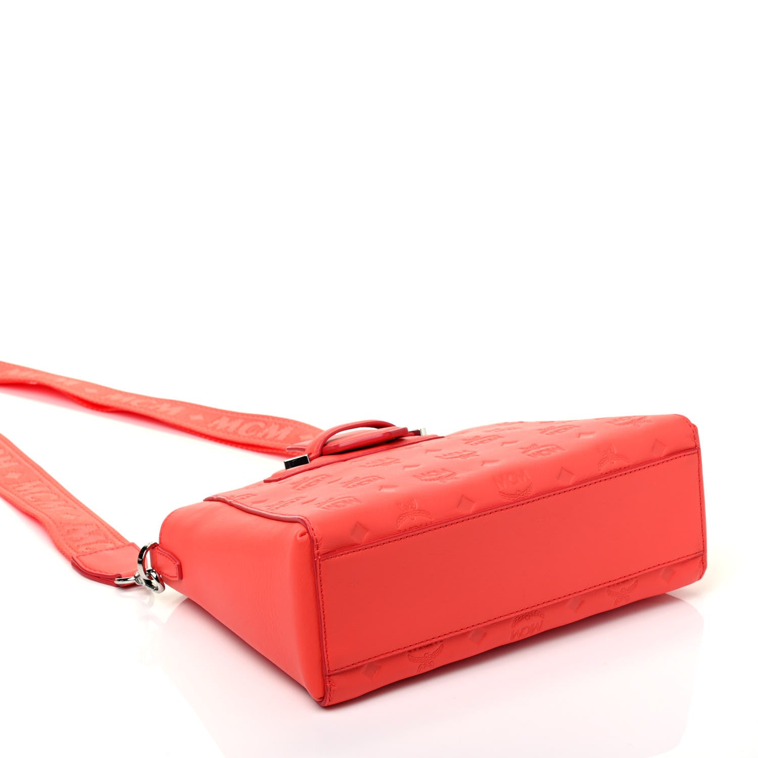 MCM Calfskin Ottomar Essential Crossbody Bag Hot Coral 4 of 9