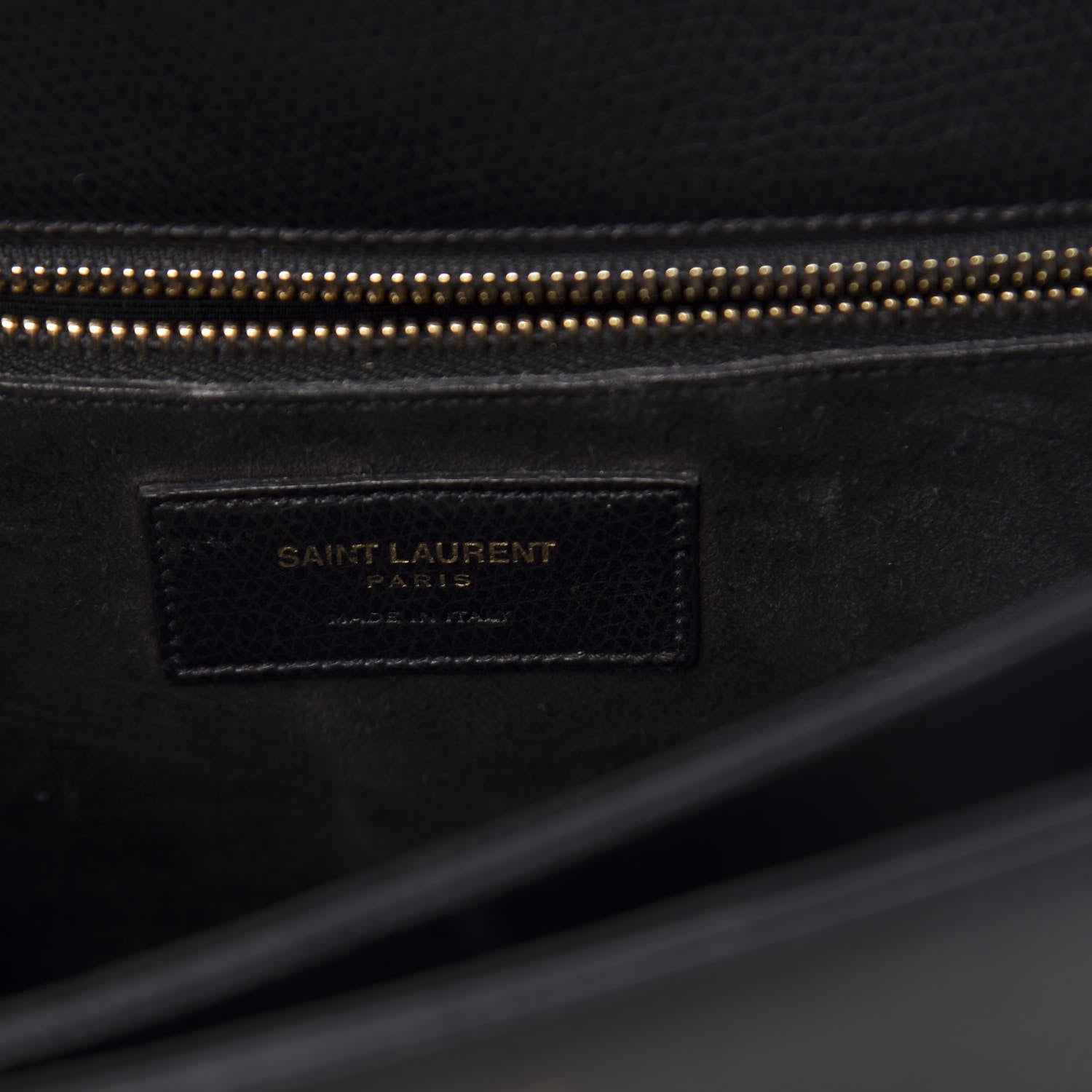 Saint Laurent Textured Calfskin Medium Classic Monogram Universite Bag Black 9 of 16