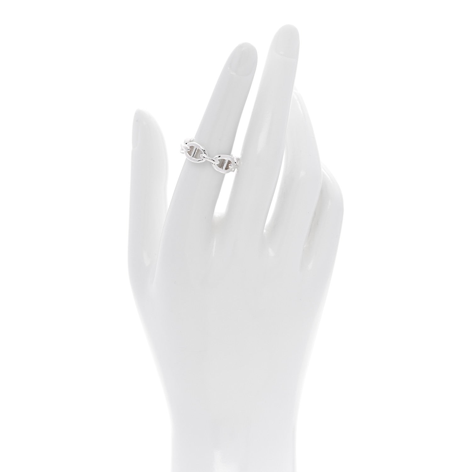 Hermes Sterling Silver PM Chaine d'Ancre Enchainee Band Ring 52 6 2 of 8