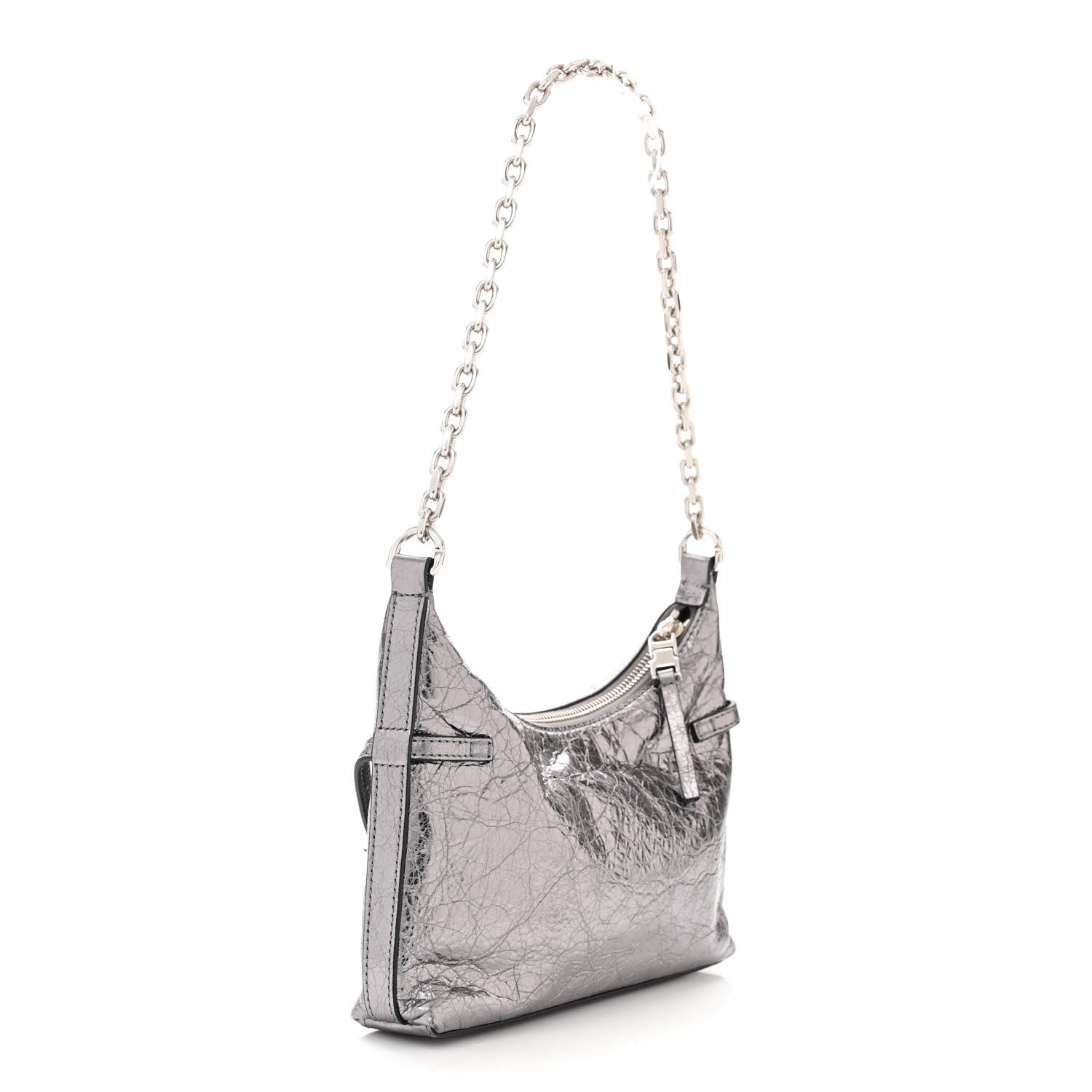 Givenchy Metallic Calfskin Mini Voyou Bag Silver 3 of 10
