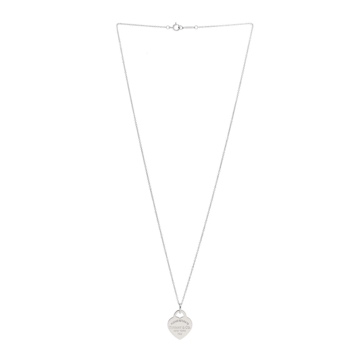 18K White Gold Return to Tiffany Heart Tag Pendant Necklace