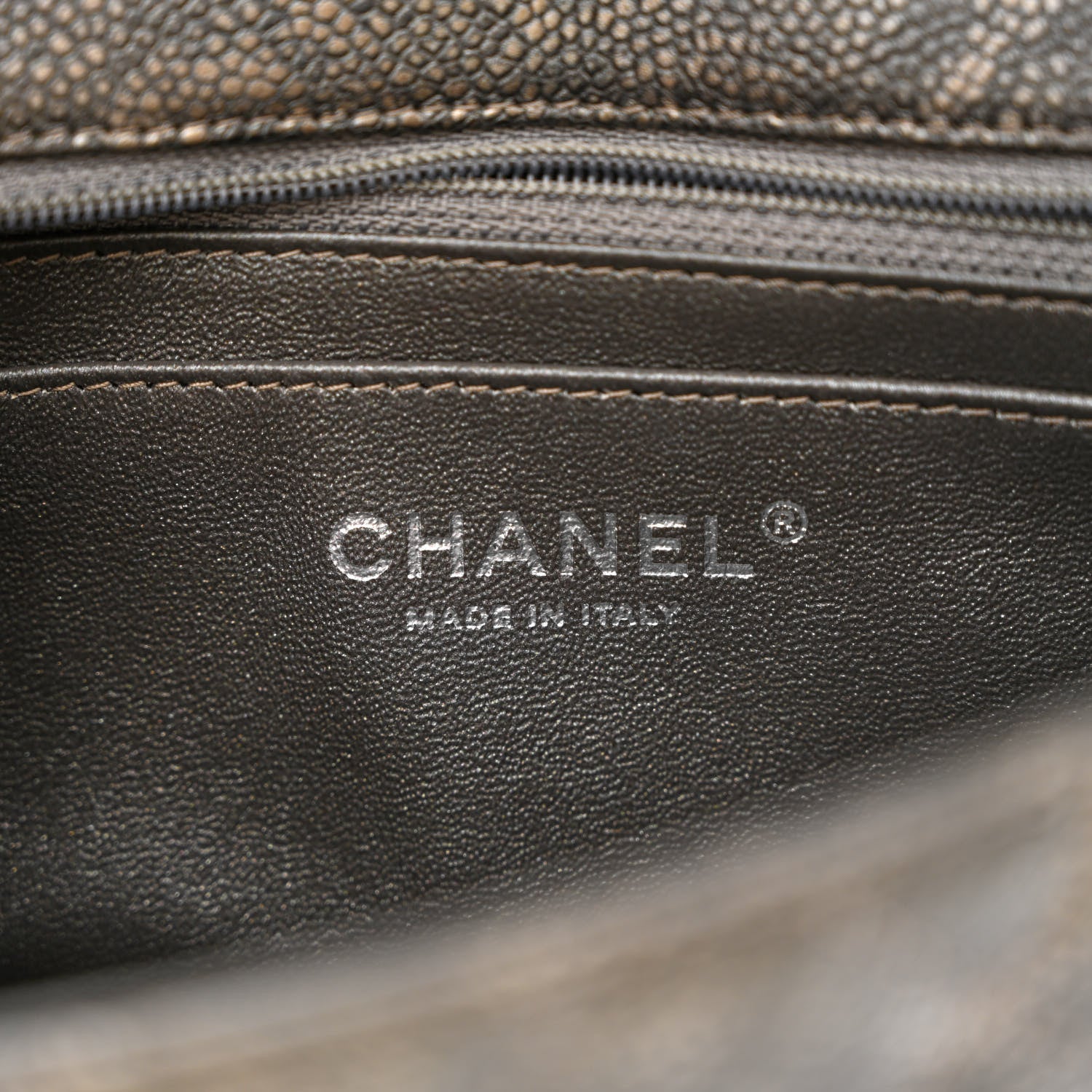 Chanel Metallic Caviar Quilted Mini Rectangular Flap Dark Silver 6 of 10