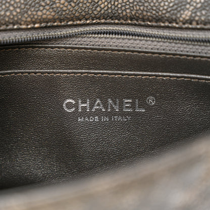Chanel Metallic Caviar Quilted Mini Rectangular Flap Dark Silver 6 of 10