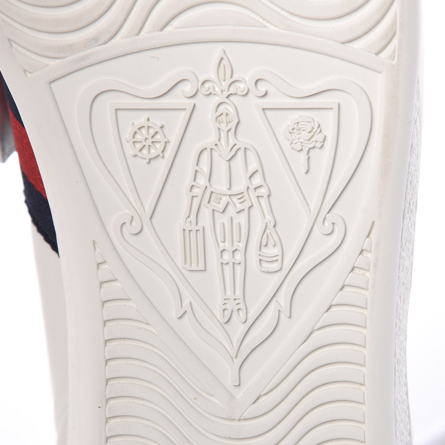 Calfskin Sequins Web Game Logo Womens Ace Sneakers 38.5 White