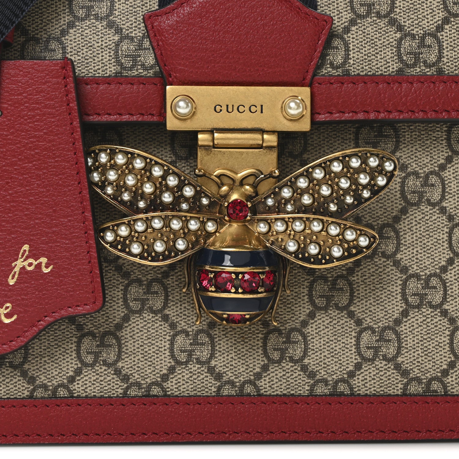 Gucci GG Supreme Monogram Small Queen Margaret Top Handle Bag Red 8 of 10