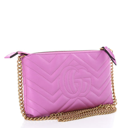 Gucci Calfskin Matelasse Mini GG Marmont Chain Bag Candy Mousse 3 of 11