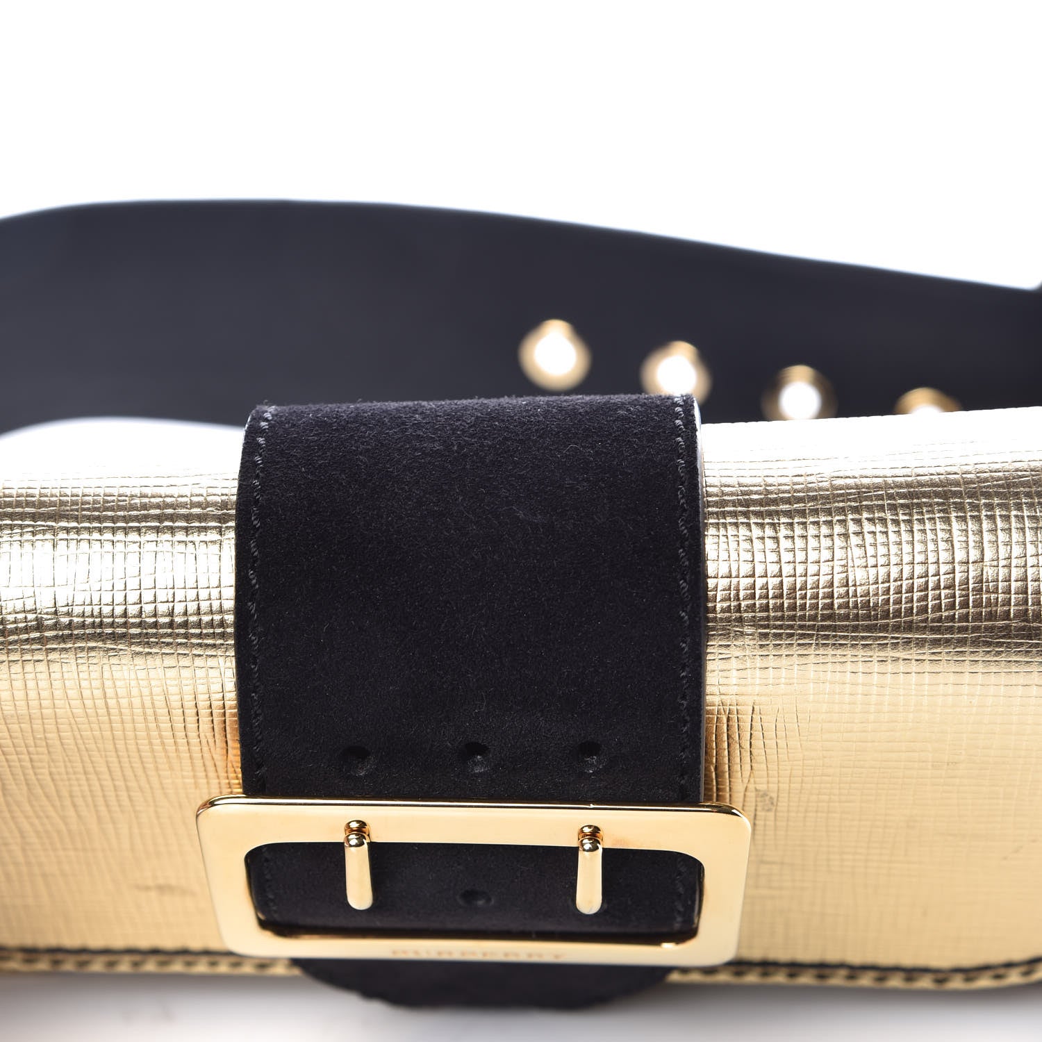 Burberry Metallic Calfskin Small Madison Buckle Bag Gold 9 of 10