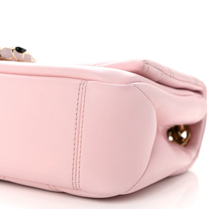Bulgari Calfskin Matelasse Small Serpenti Cabochon Shoulder Bag Pink 10 of 10