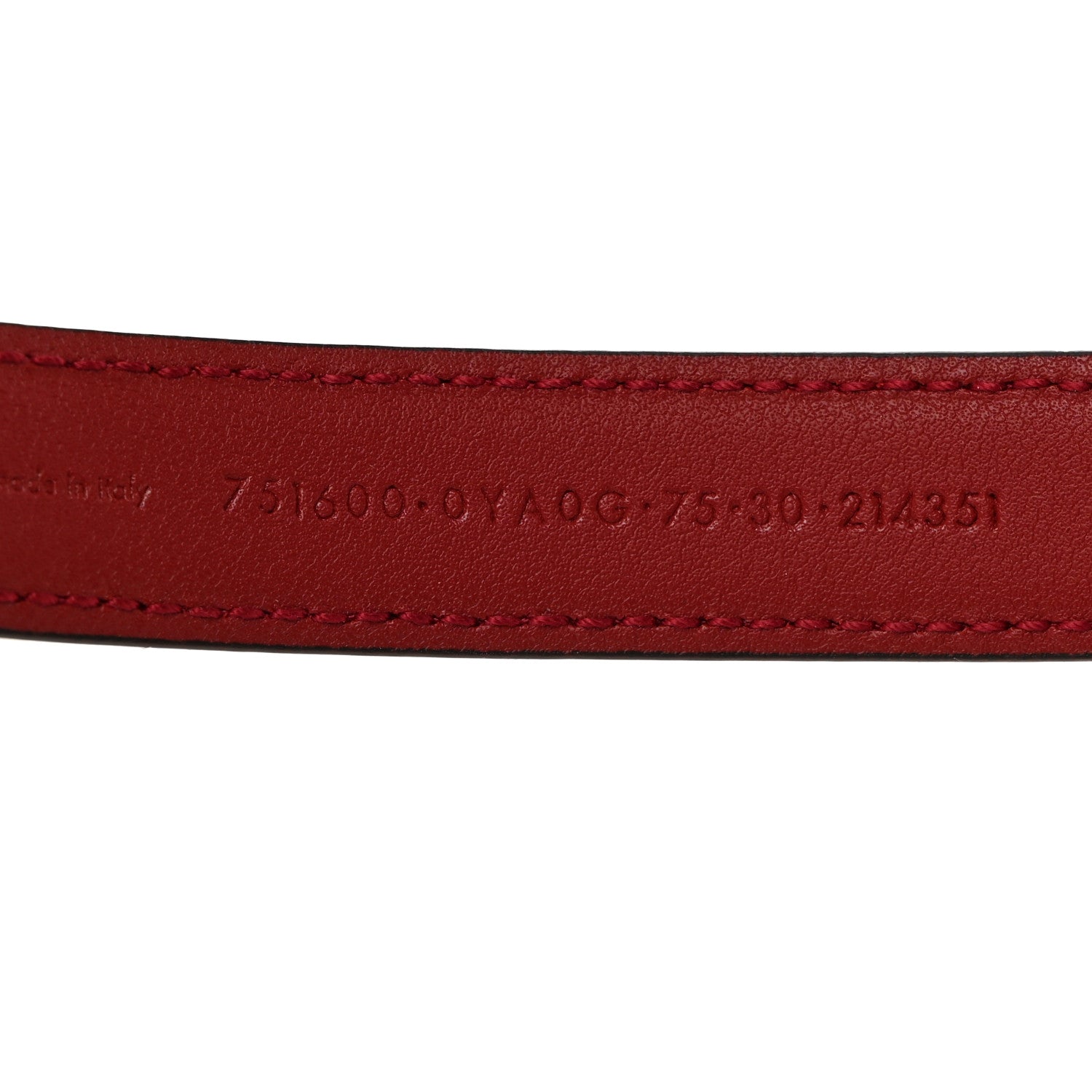 Gucci Plutone Calfskin Gucci Buckle 20mm Thin Belt 75 30 Rosso 3 of 6