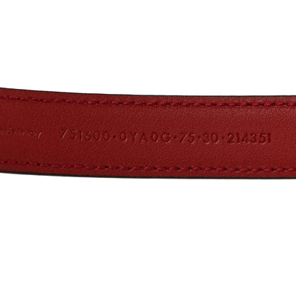 Gucci Plutone Calfskin Gucci Buckle 20mm Thin Belt 75 30 Rosso 3 of 6