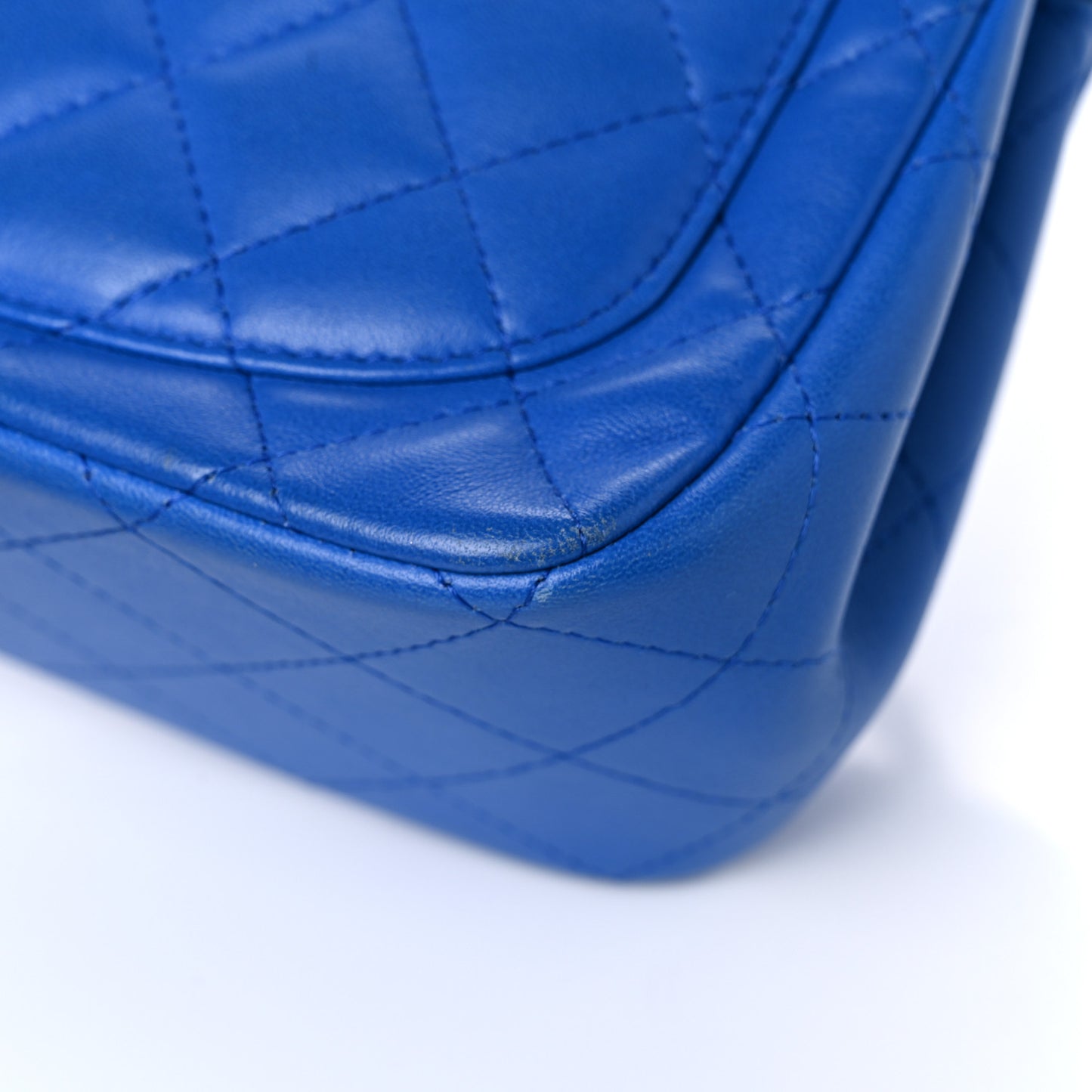 Lambskin Quilted Mini Square Flap Blue