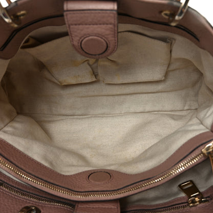 Gucci Pebbled Calfskin Medium Bamboo Shopper Tote Dark Cipria 5 of 11