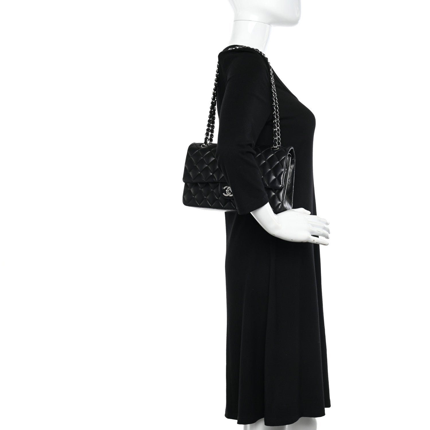 Chanel Lambskin Quilted Medium Double Flap Black 2 of 11