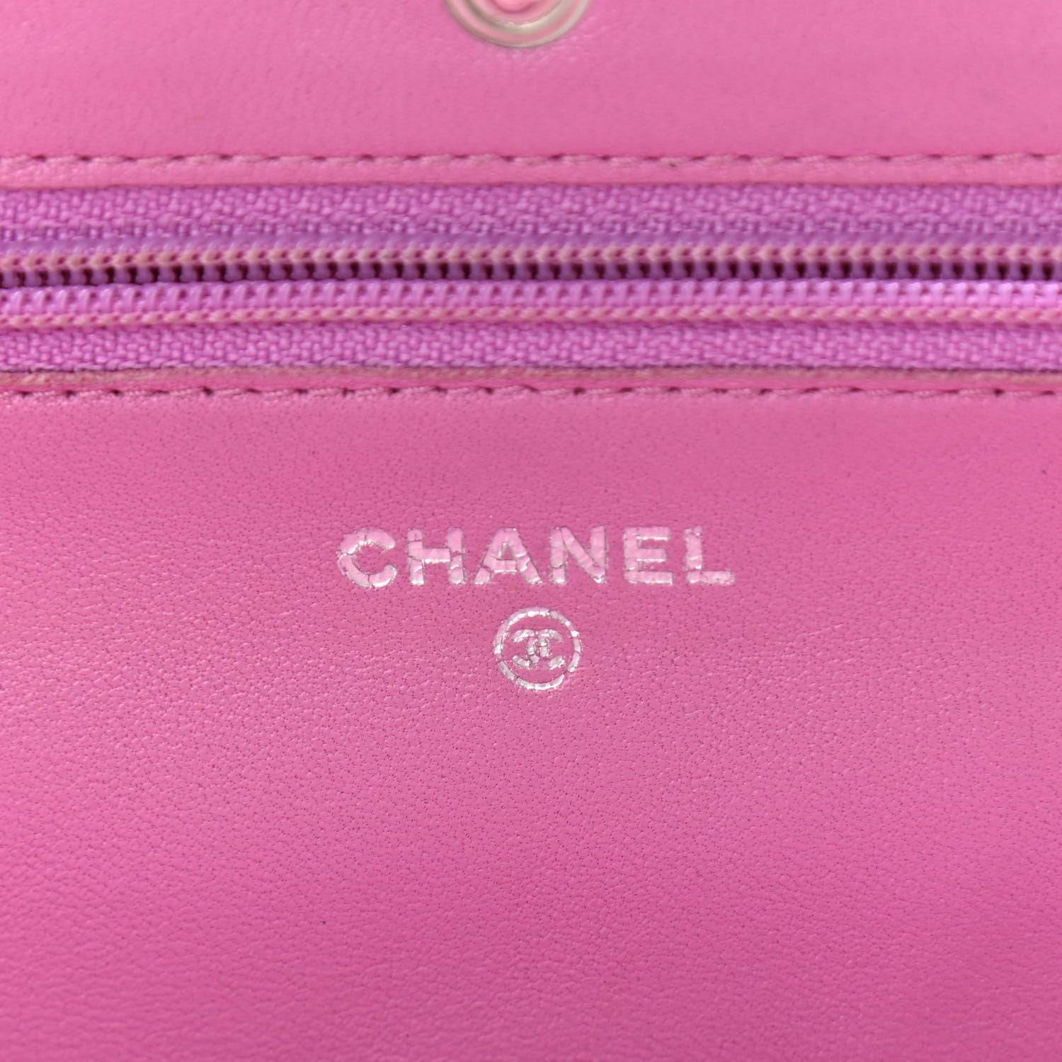 Chanel Lambskin Quilted Wallet On Chain WOC Purple 5 of 10