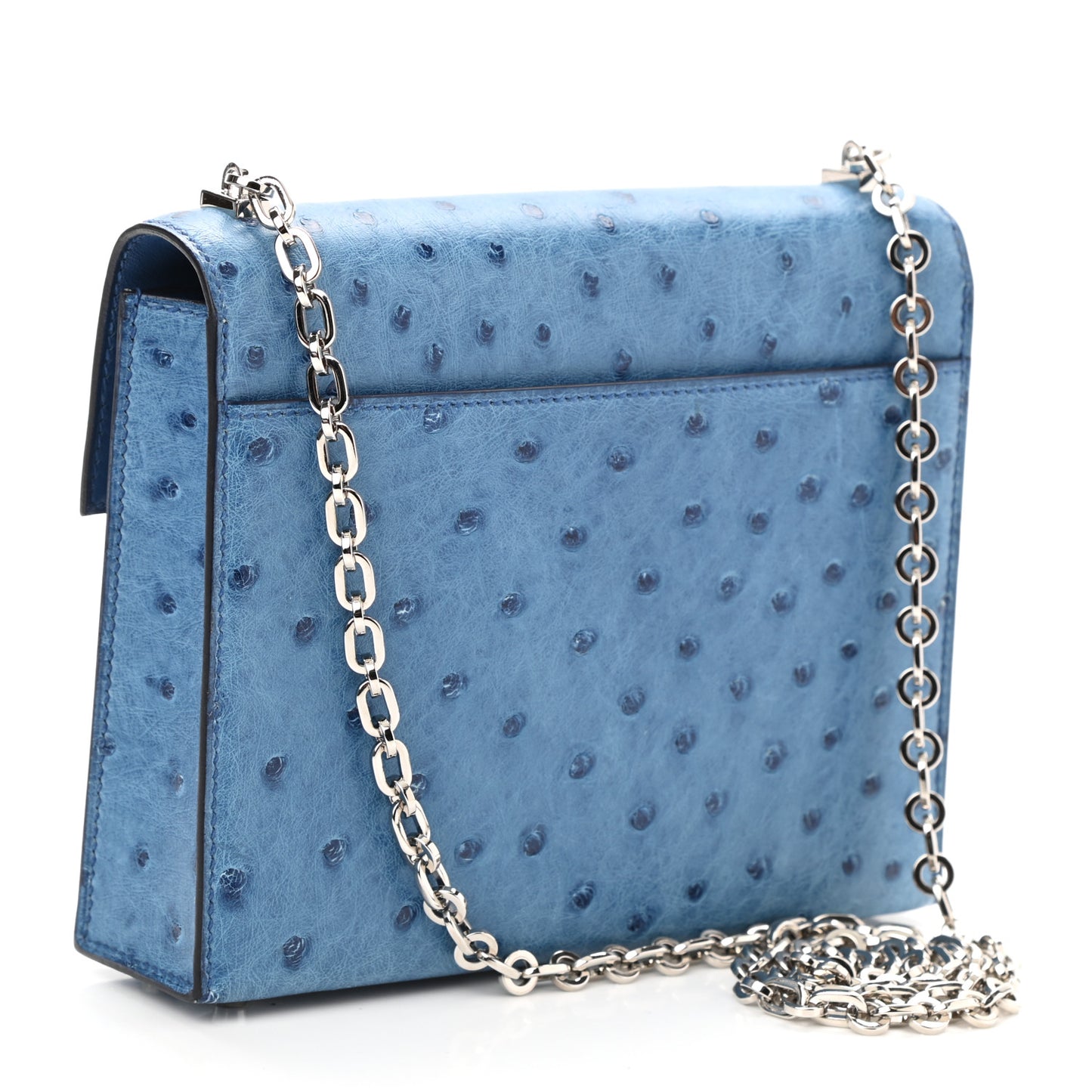 Ostrich Mini Verrou Chaine Bag