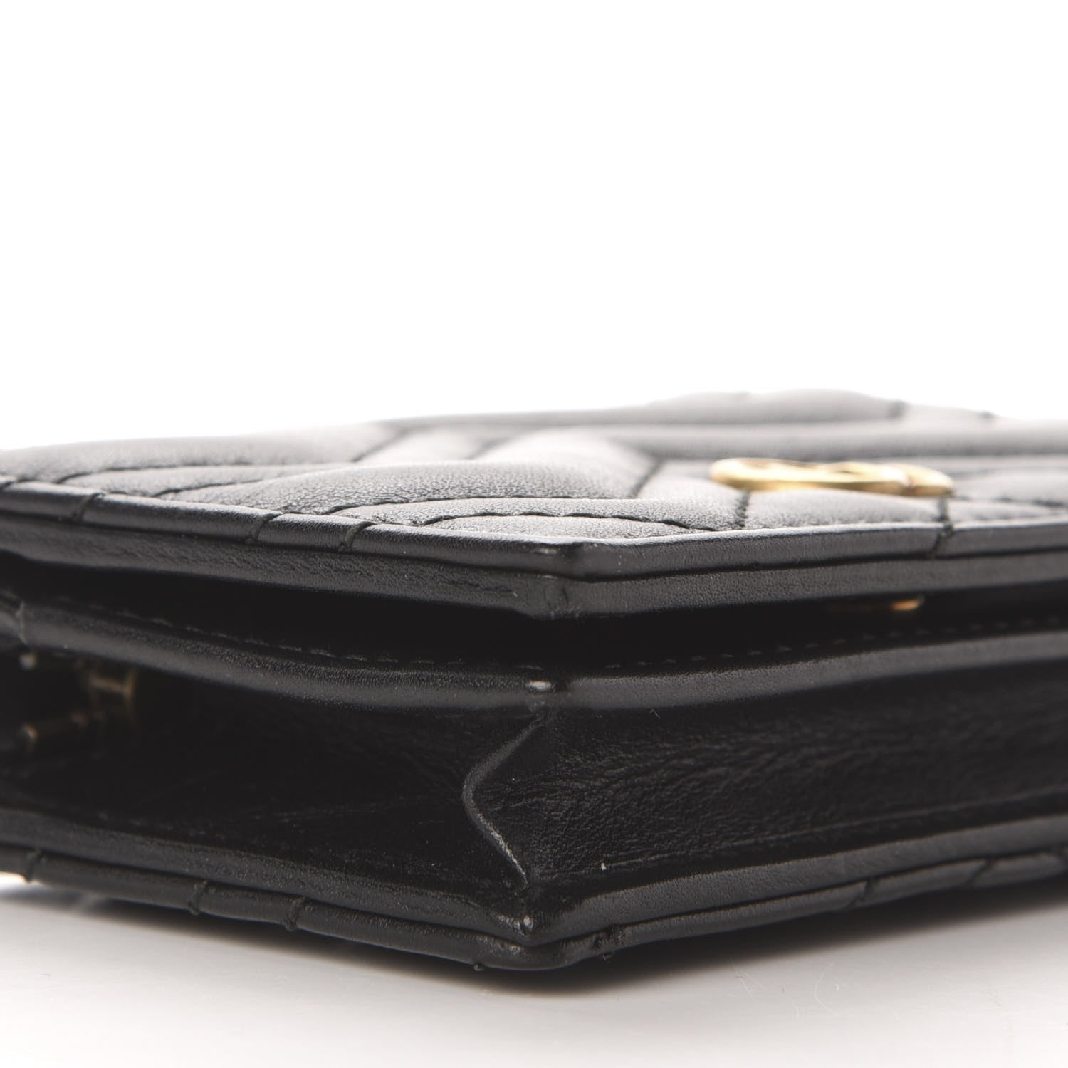 Gucci Calfskin Matelasse GG Marmont Card Case Wallet Black 6 of 12