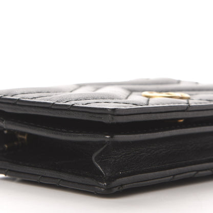 Gucci Calfskin Matelasse GG Marmont Card Case Wallet Black 6 of 12