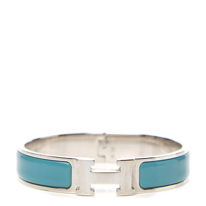 Hermes Enamel Narrow Clic Clac H Bracelet PM Bleu Canard 1 of 3