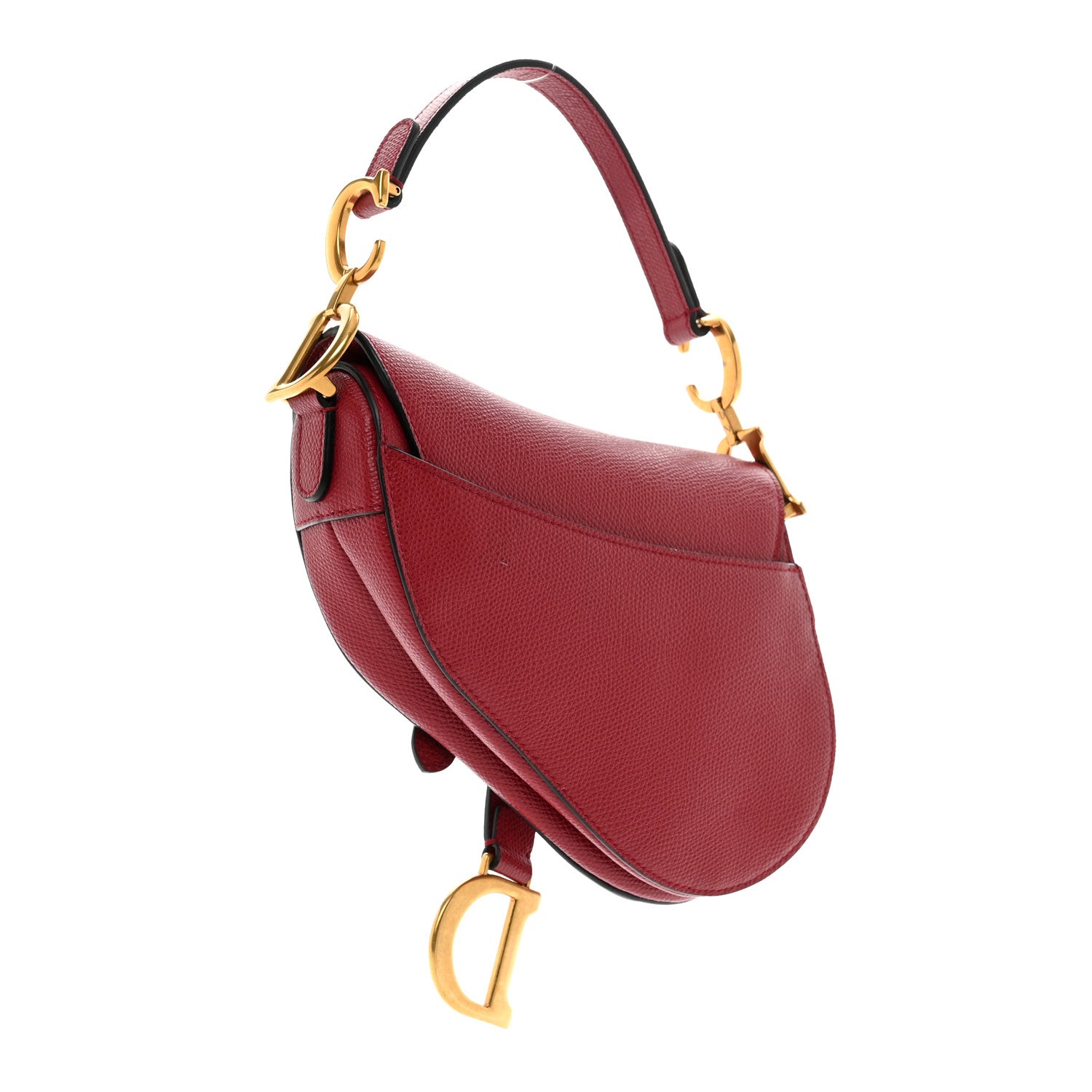 Christian Dior Calfskin Mini Saddle Bag Red 3 of 9