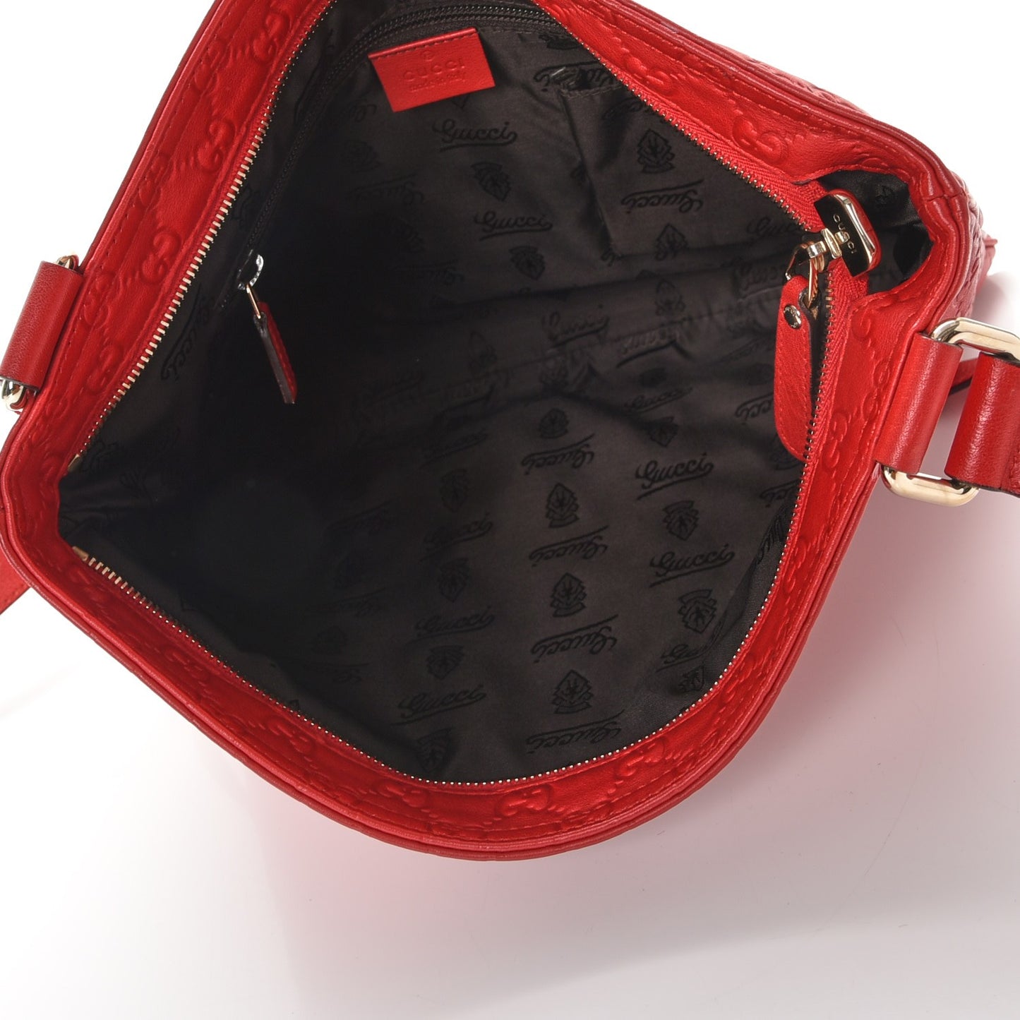 Guccissima Medium Flat Messenger Bag Red