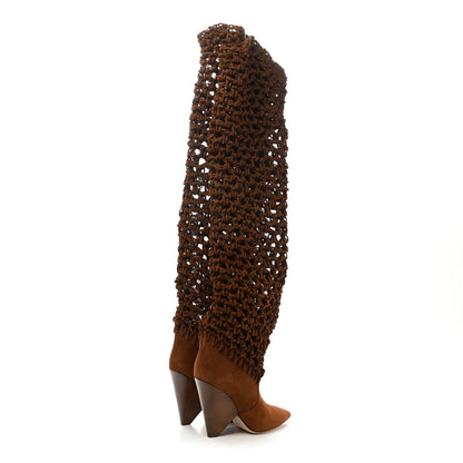 Saint Laurent Suede Twine Soho Niki 105 Thigh High Boots 37 Light Land 4 of 6