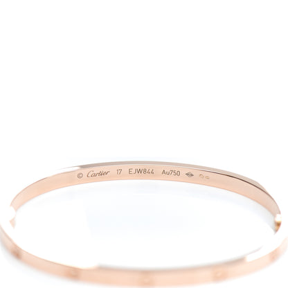 Cartier 18K Pink Gold Small LOVE Bracelet 17 3 of 4