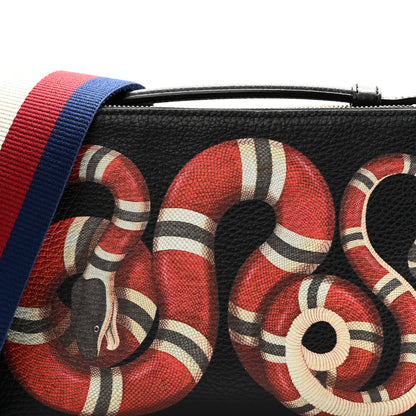Gucci Grained Calfskin Sylvie Web Kingsnake Small Camera Bag Black Multicolor 9 of 12