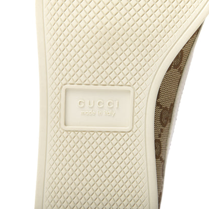 Gucci Suede Monogram Web Womens Falacer Sneakers 40 Nocciola Beige Mystic White Hibiscus Red 8 of 9