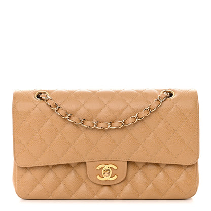 Chanel Caviar Quilted Medium Double Flap Beige 1 of 14