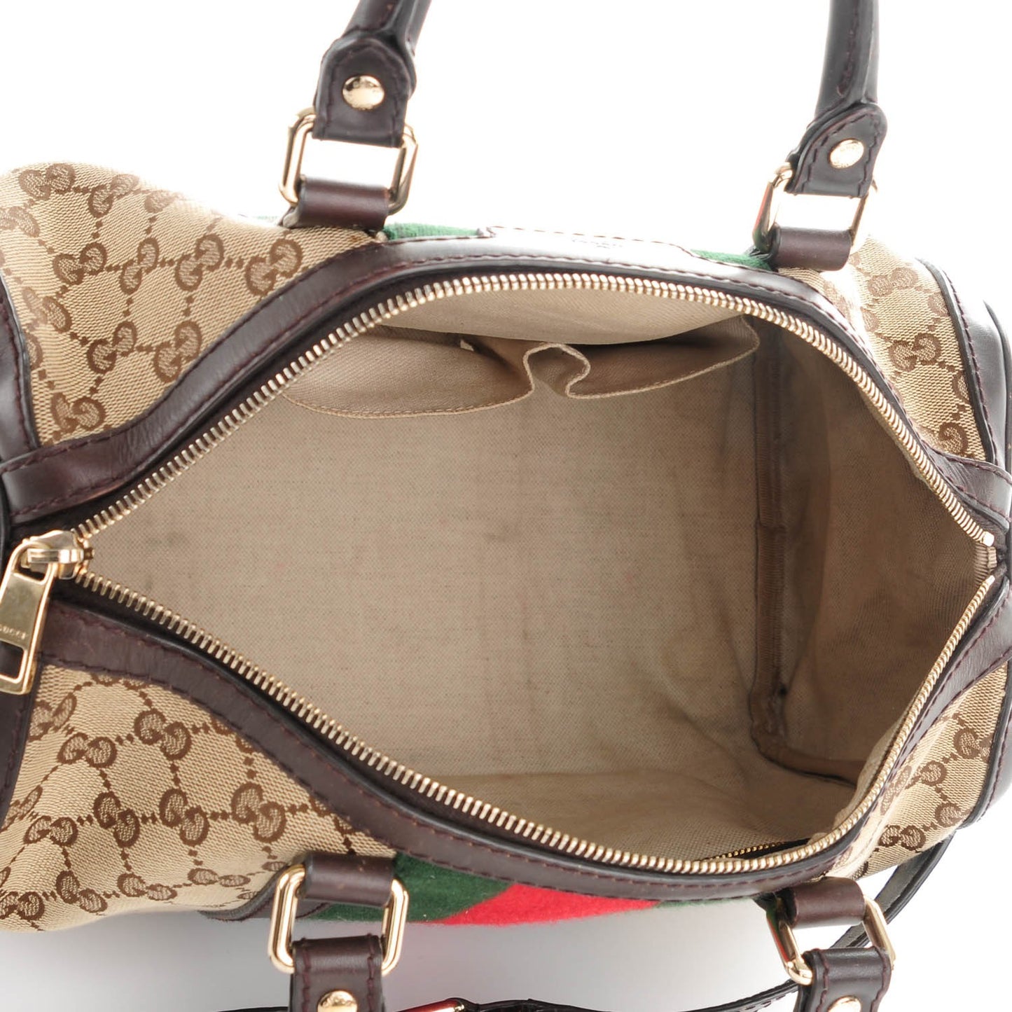 Monogram Vintage Web Medium Boston Dark Brown
