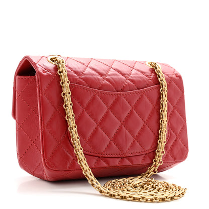 Chanel Aged Calfskin Quilted 2.55 Reissue Mini Flap Red 2 of 12