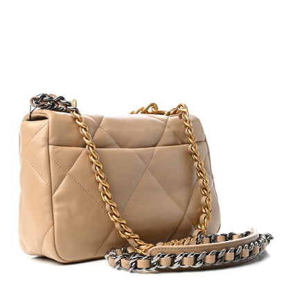 Chanel Lambskin Quilted Medium Chanel 19 Flap Dark Beige 3 of 10