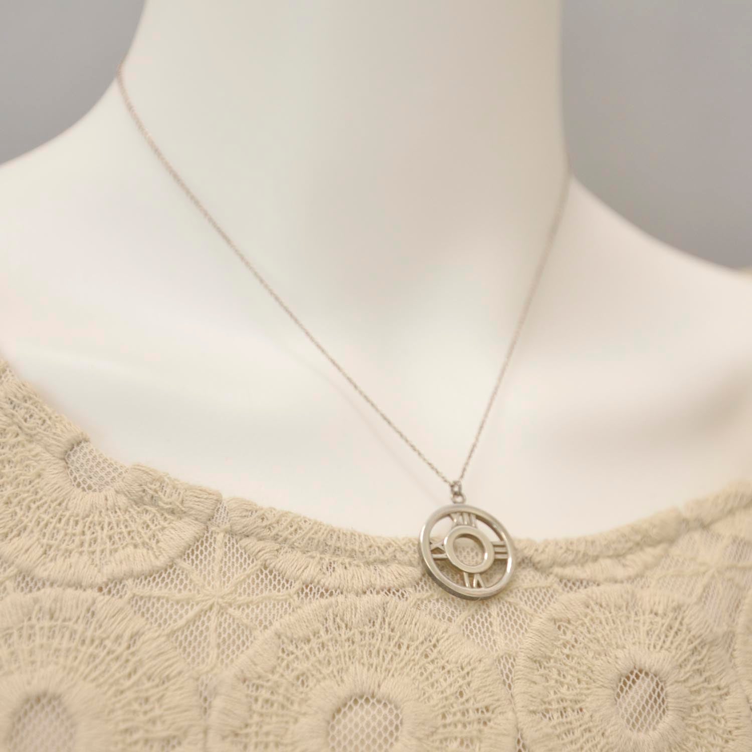 Tiffany Sterling Silver Atlas Pendant Necklace 2 of 6