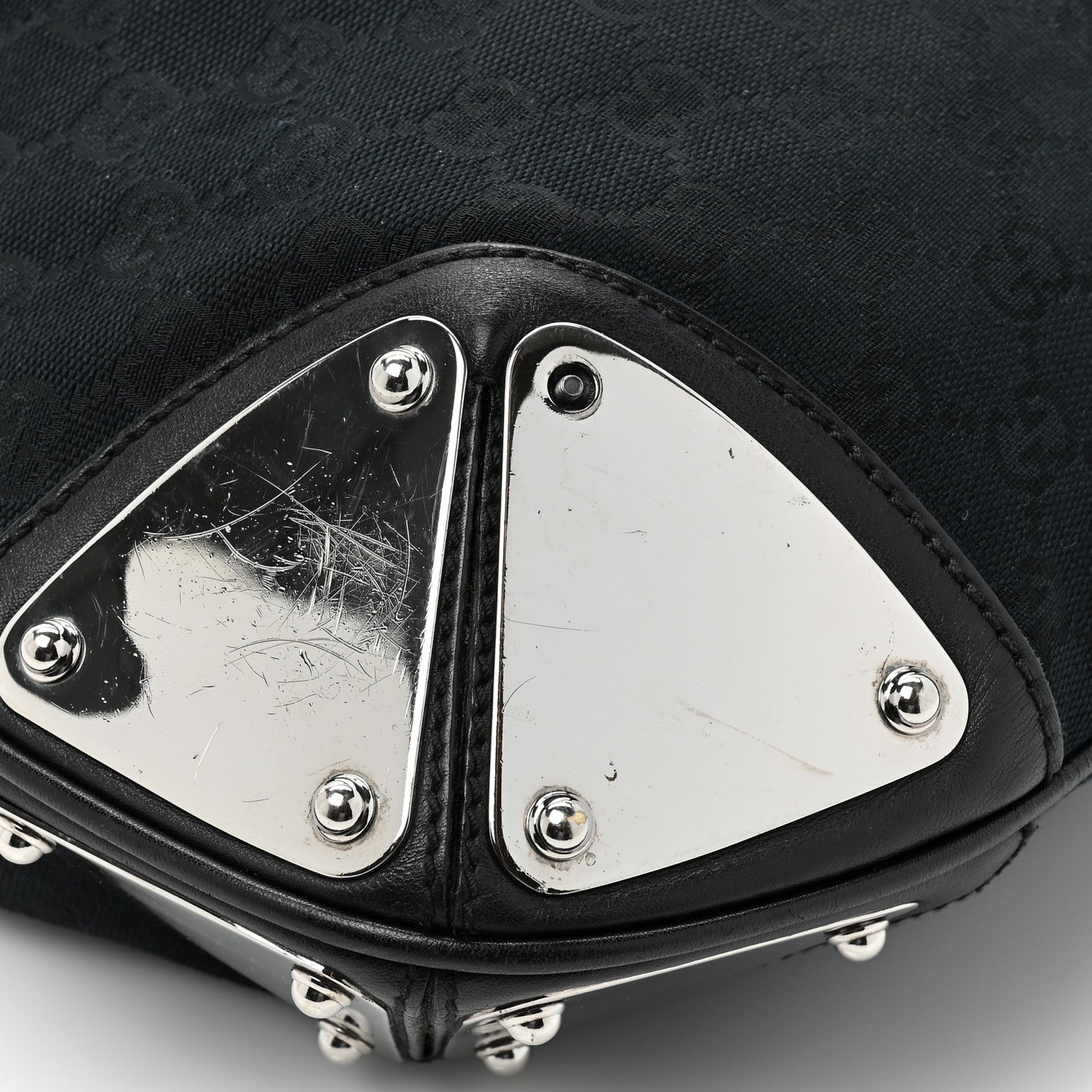 Gucci Monogram Medium Indy Top Handle Hobo Black 12 of 13