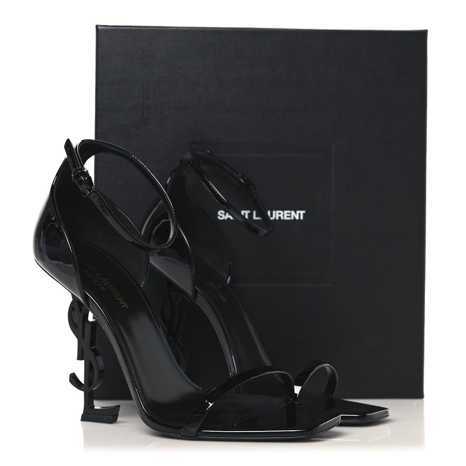Saint Laurent Patent Calfskin Opyum 110 Sandals 39.5 Black 10 of 10