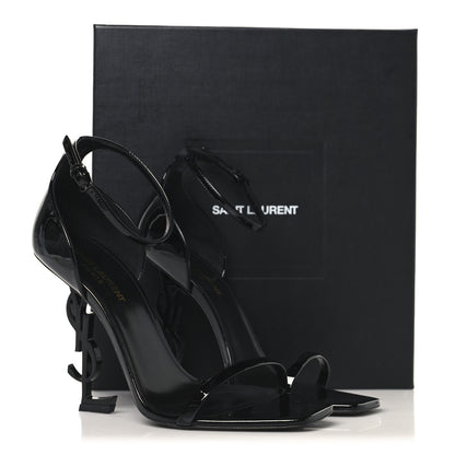 Saint Laurent Patent Calfskin Opyum 110 Sandals 39.5 Black 10 of 10