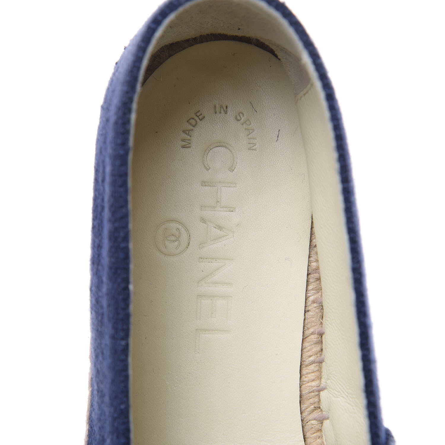Chanel Linen CC Espadrilles 38 Blue Black 8 of 11