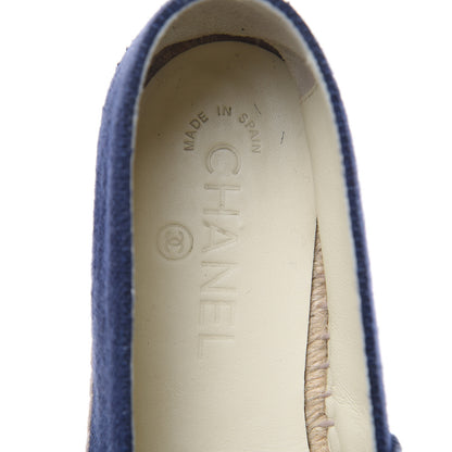Chanel Linen CC Espadrilles 38 Blue Black 8 of 11