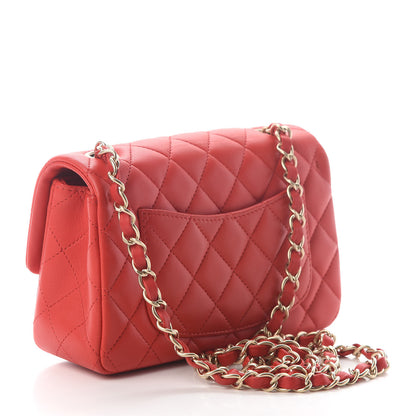 Chanel Lambskin Quilted Mini Rectangular Flap Red 3 of 9