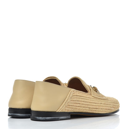 Gucci Raffia Mens Brixton Horsebit Loafers 10 Naturale Sand Storm 4 of 15