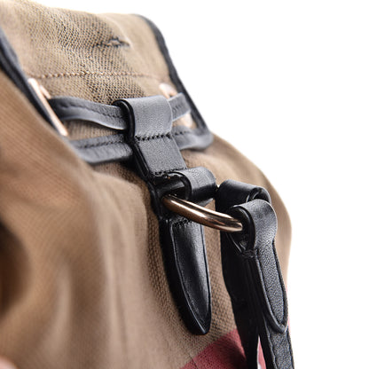 Burberry Overdyed Canvas Mega Check Medium Chiltern Backpack Black 11 of 13