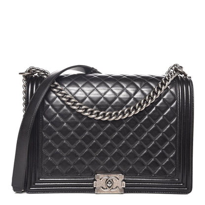 Chanel Lambskin Quilted Large Boy Flap Black 1 of 9