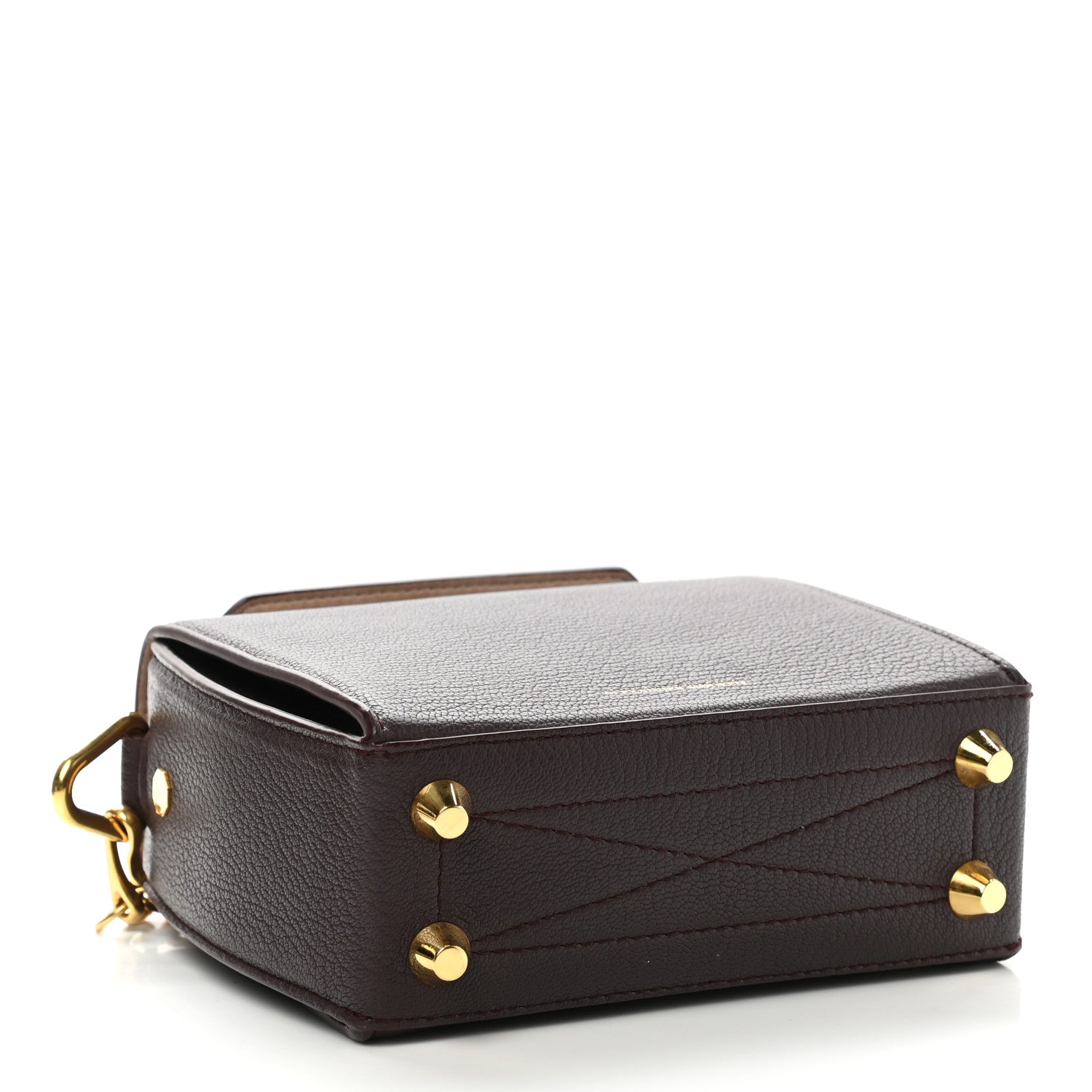 Alexander McQueen Silky Amish Grained Goatskin Box Shoulder Bag 16 Burgundy 6 of 19