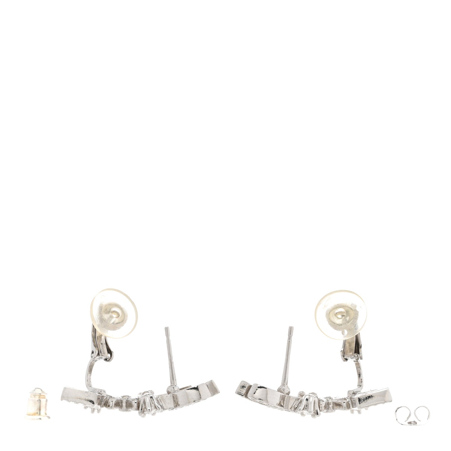 Chanel Crystal Star 5 CC Earrings Silver 3 of 6