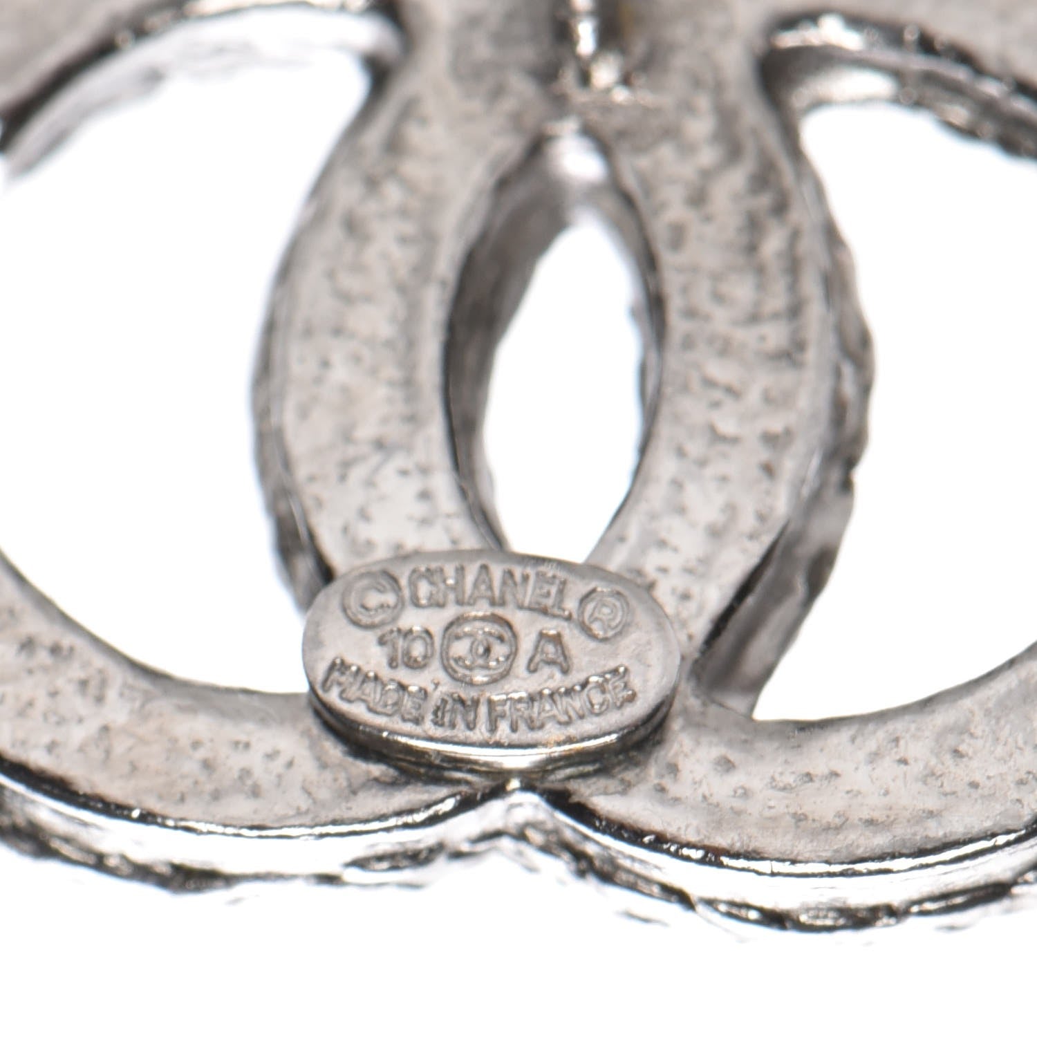 Chanel CC Chain Earrings Dark Silver 4 of 4