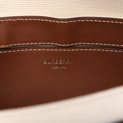 Burberry Canvas Horseferry Print Note Crossbody Bag Natural Tan Fiery Red 8 of 10