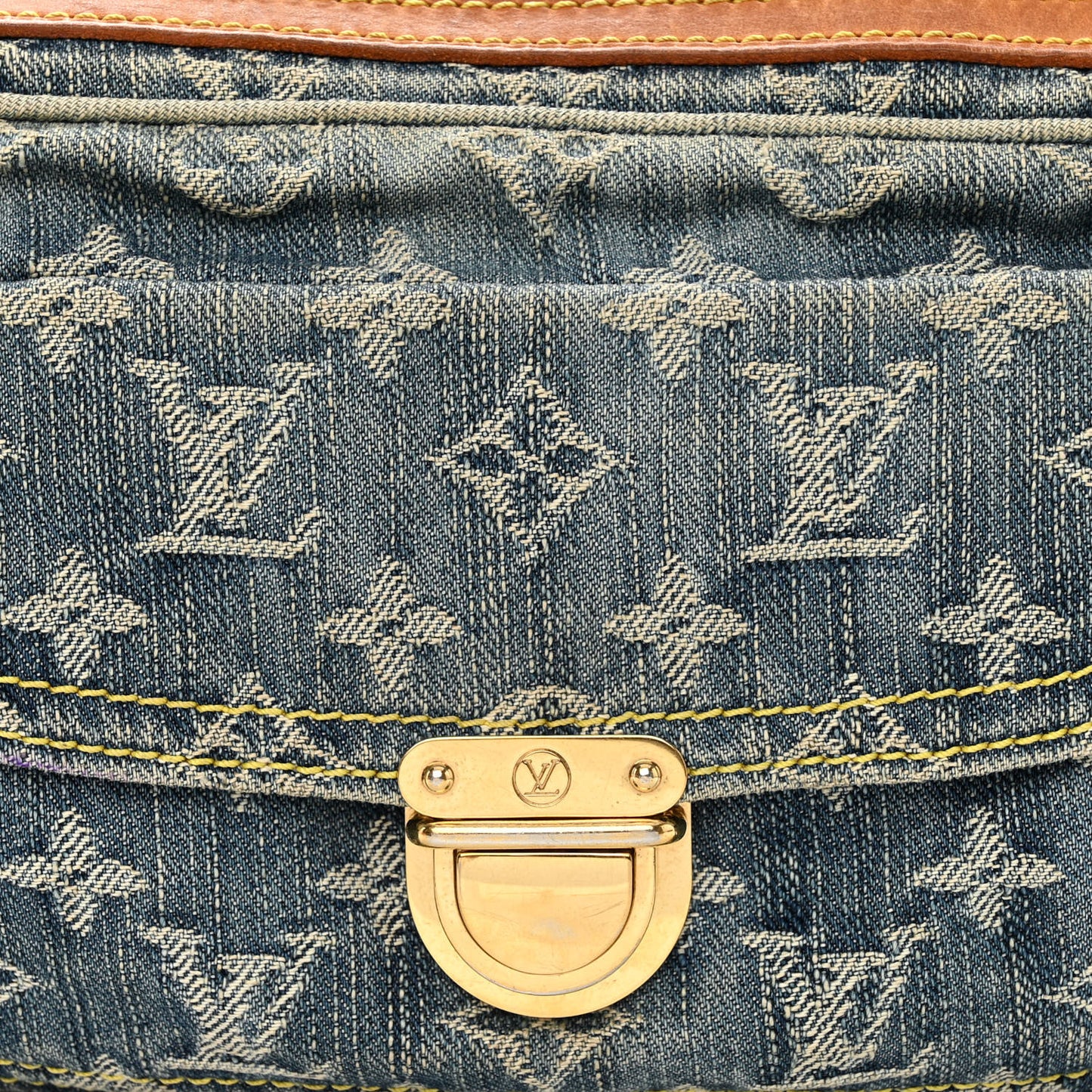 Monogram Denim Bum Bag Blue