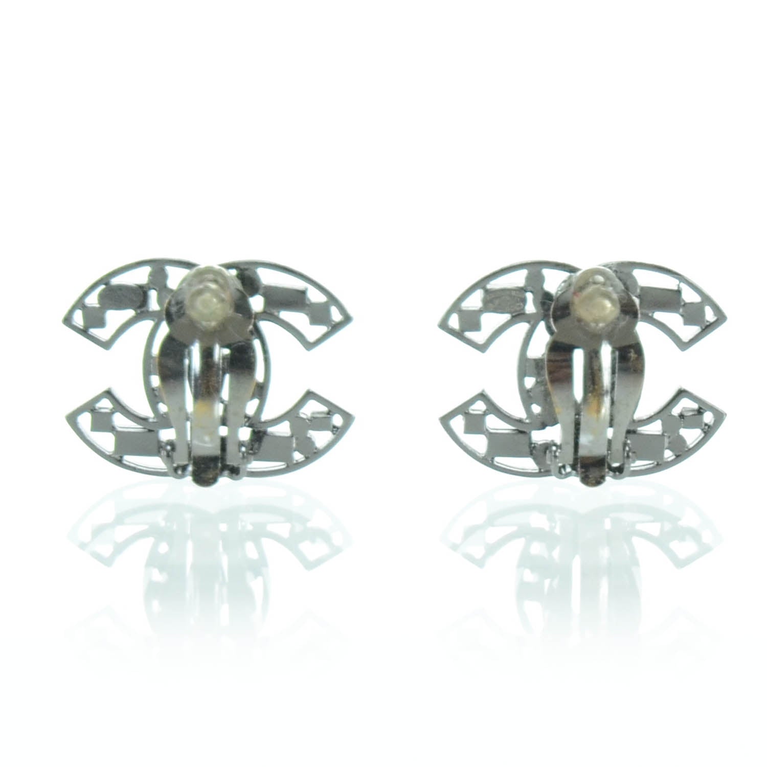 Chanel Crystal Pearl CC Clip On Earrings 3 of 4