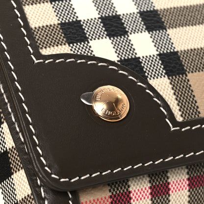 Burberry Coated Canvas Calfskin Vintage Check Small Note Crossbody Bag Military 11 of 11